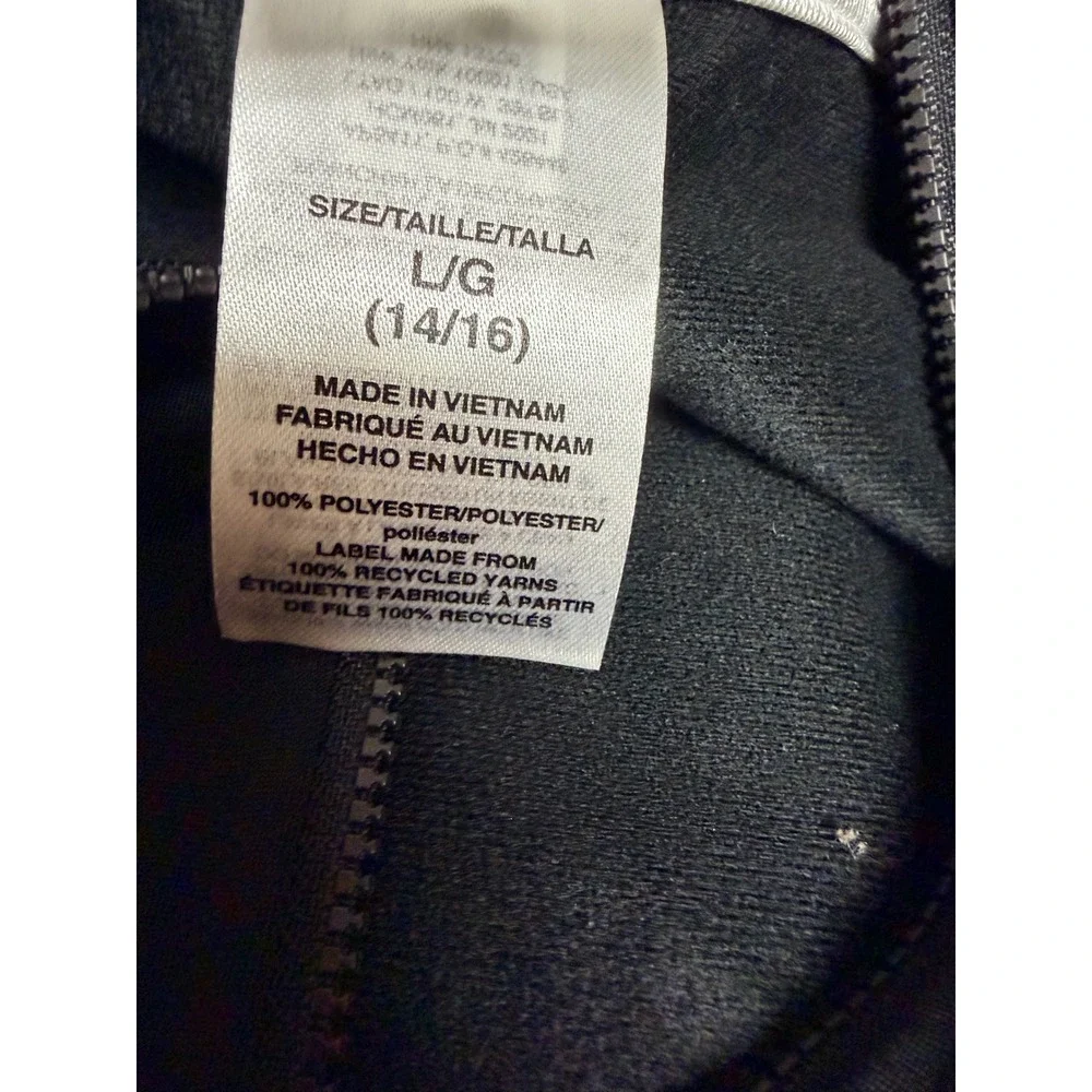 Adidas Kids Large 14/16 Black‎ Full Zip 3-Stripes Track Jacket